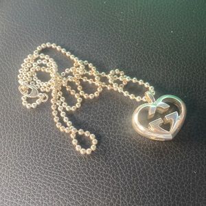 GUCCI
Sterling Silver Britt Heart Pendant Necklace